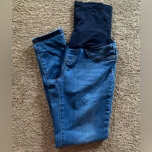 Blue Savvy Maternity Skinny Jeans Size M - Full Panel Stretch Denim, Medium Wash